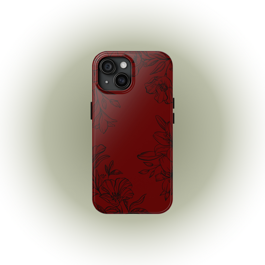 Red Wine Floral Phone Case