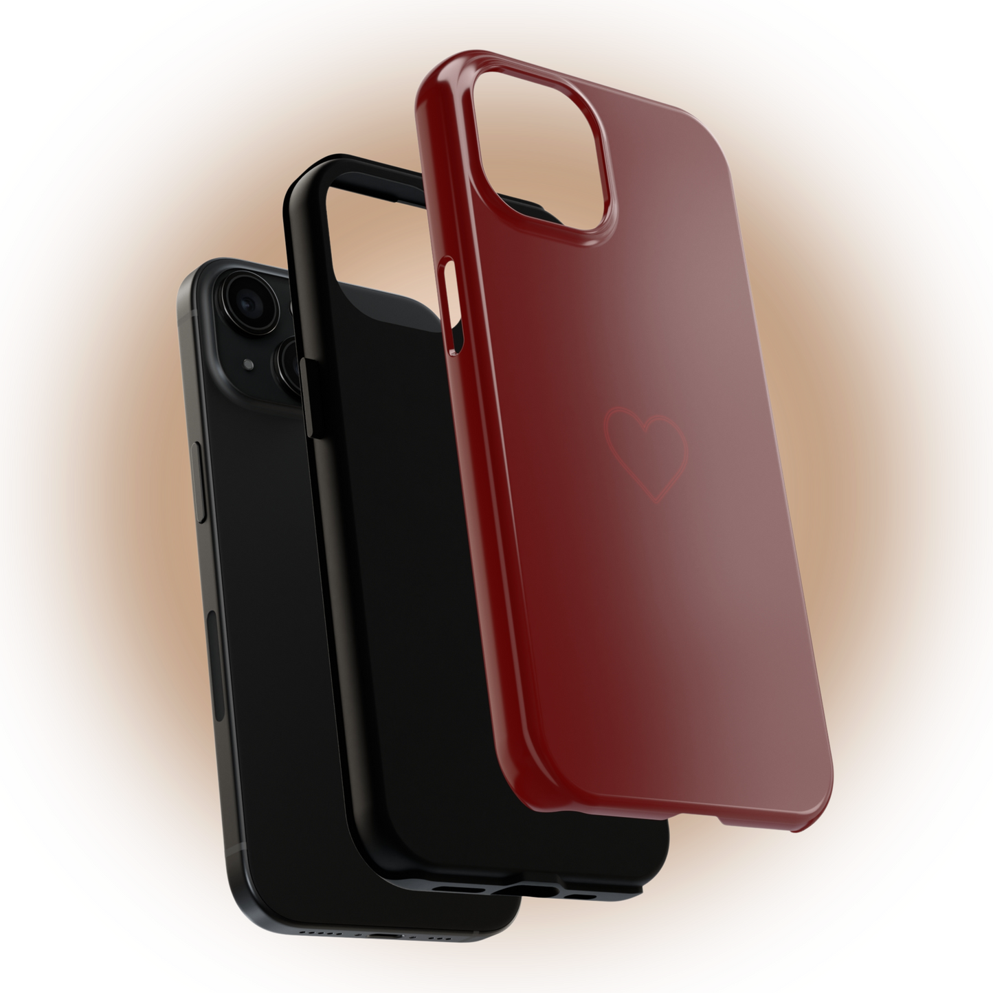 Maroon Heart Phone Case